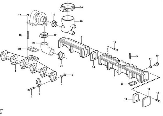 VOE20450765 20450765 het Diverse Graafwerktuig Parts van Slangintel voor VOE EC240B