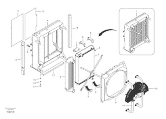 VOE11110705 11110705 de Radiatorkern ASS'Y van de Watertank voor VOE EC290B