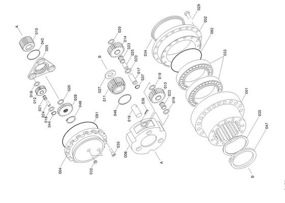 3503190-0109 het Graafwerktuig Final Drive Parts Hyundai R290LC7 van het zontoestel