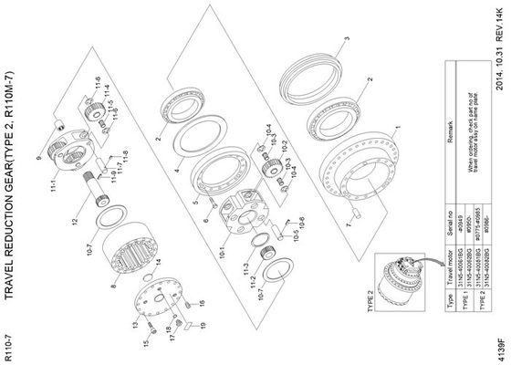 Ring Gear xkaq-00224 Reisversnellingsbak voor Hyundai-Graafwerktuig R210LC7
